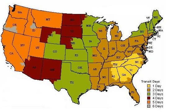 Shipping Map by Color